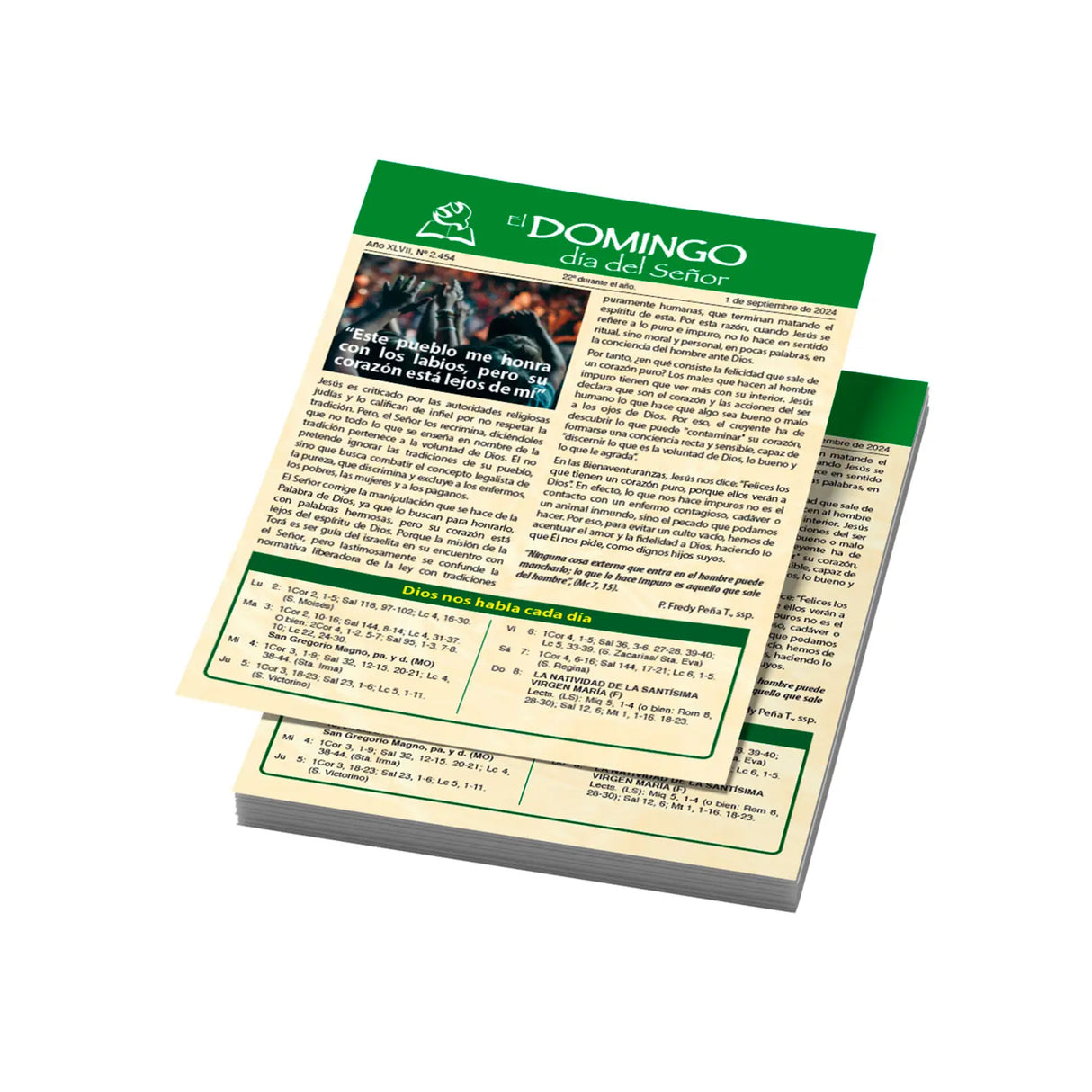 El Domingo día del Señor, 01 de Septiembre 2024 (10 hojas)