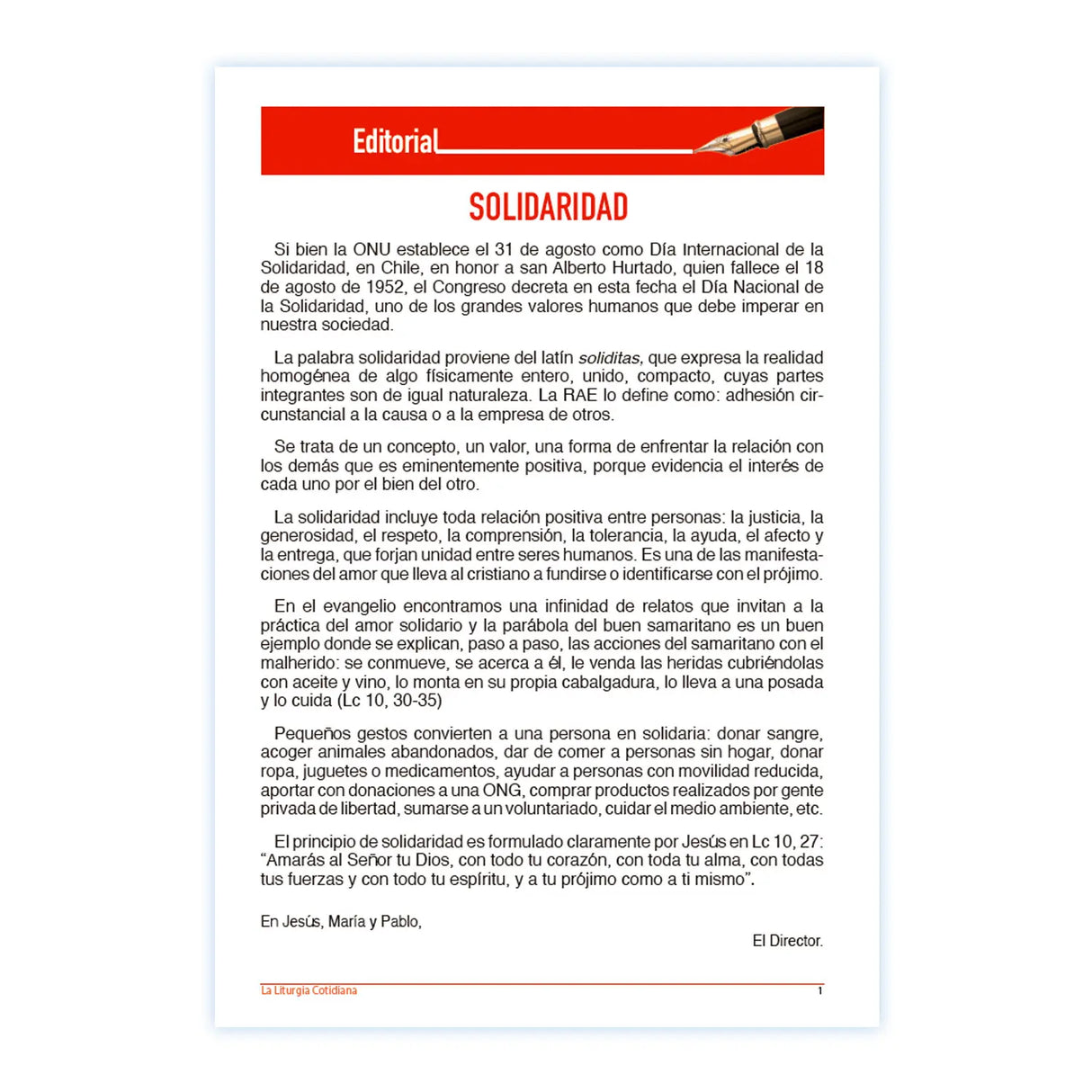 La Liturgia Cotidiana de agosto 2025