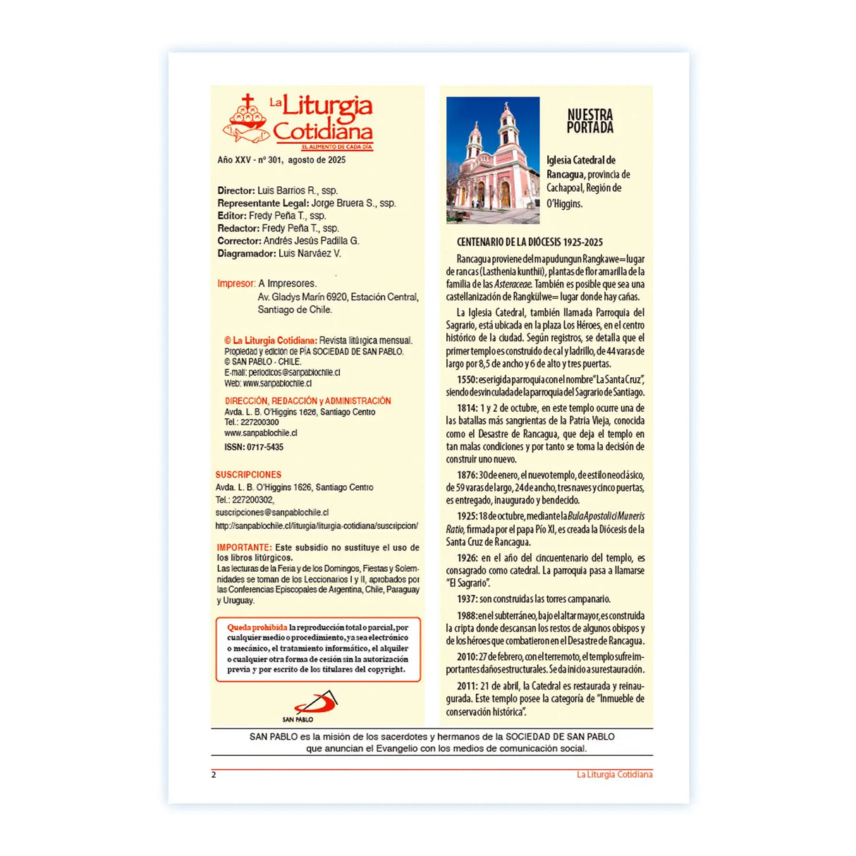 La Liturgia Cotidiana de agosto 2025