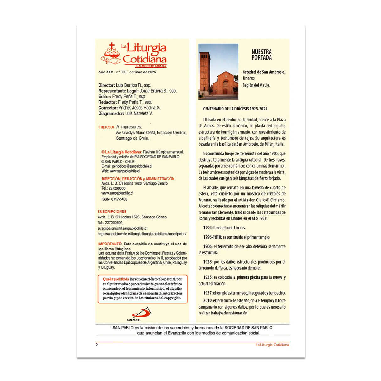 La Liturgia Cotidiana de octubre 2025