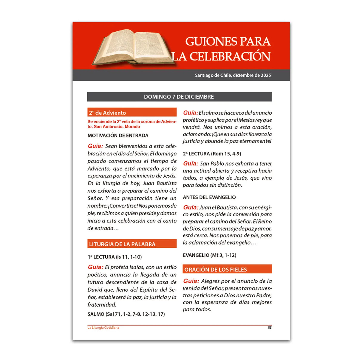 La Liturgia Cotidiana de diciembre 2025