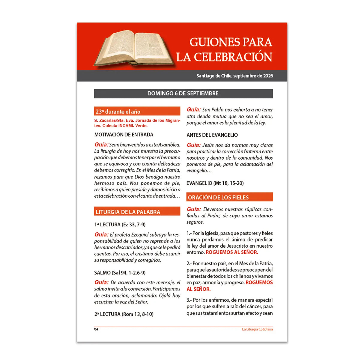 La Liturgia Cotidiana (septiembre 2026)