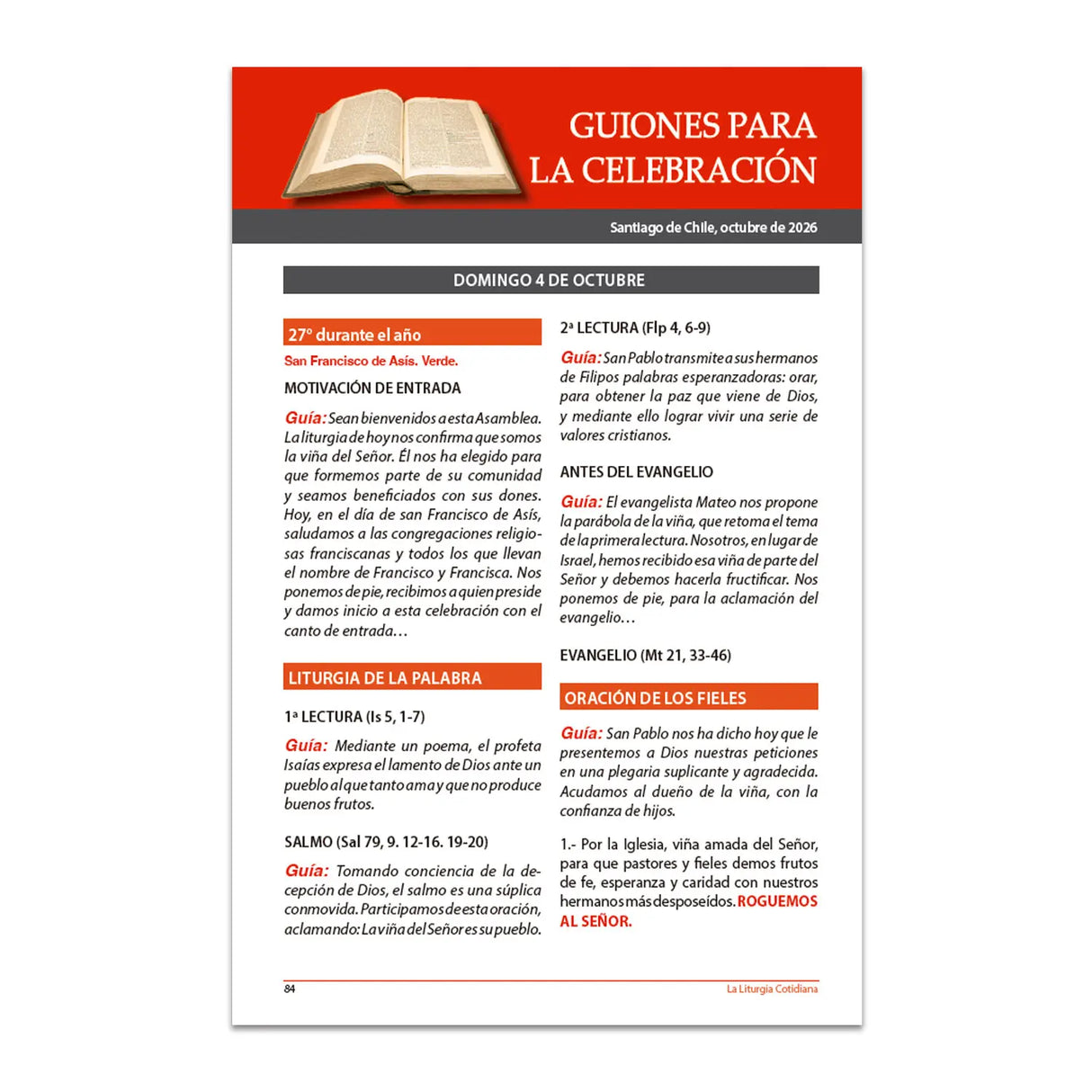 La Liturgia Cotidiana (octubre 2026)
