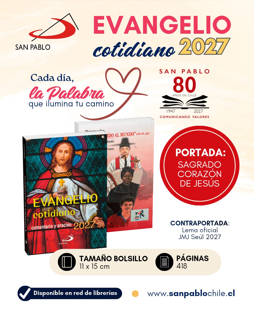 Evangelio Cotidiano 2027 - PORTADA Sagrado Corazón - Letra Normal