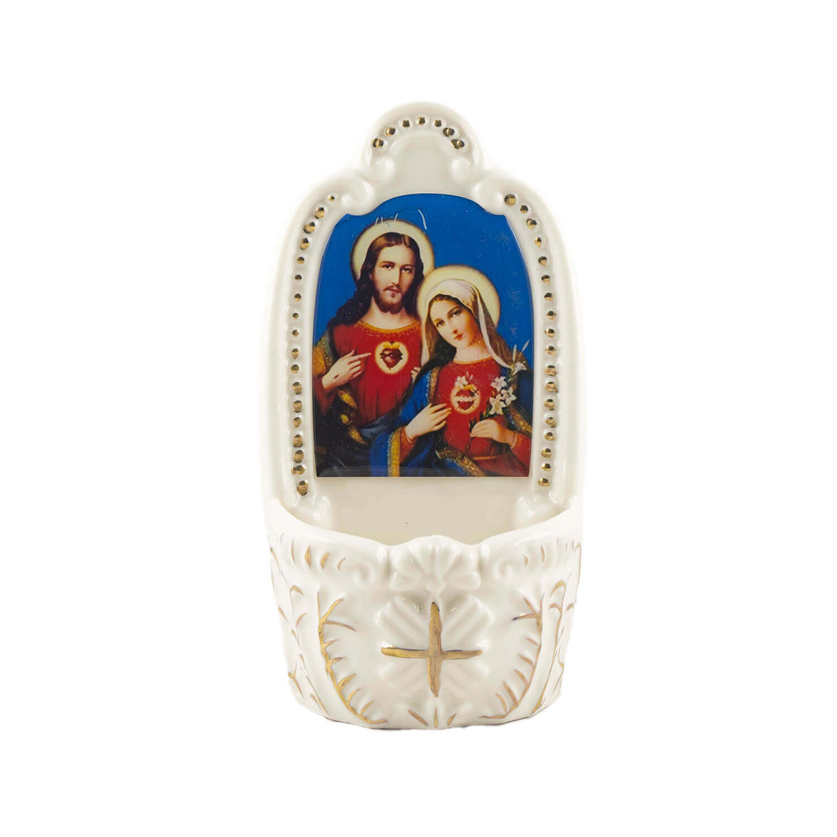 Pila agua Bendita cerámica  13 cm - Sagrados Corazones