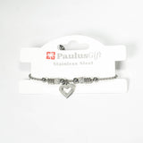 Pulsera Acero Corazones Plateado