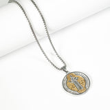 Medalla y cadena San Benito Plateada