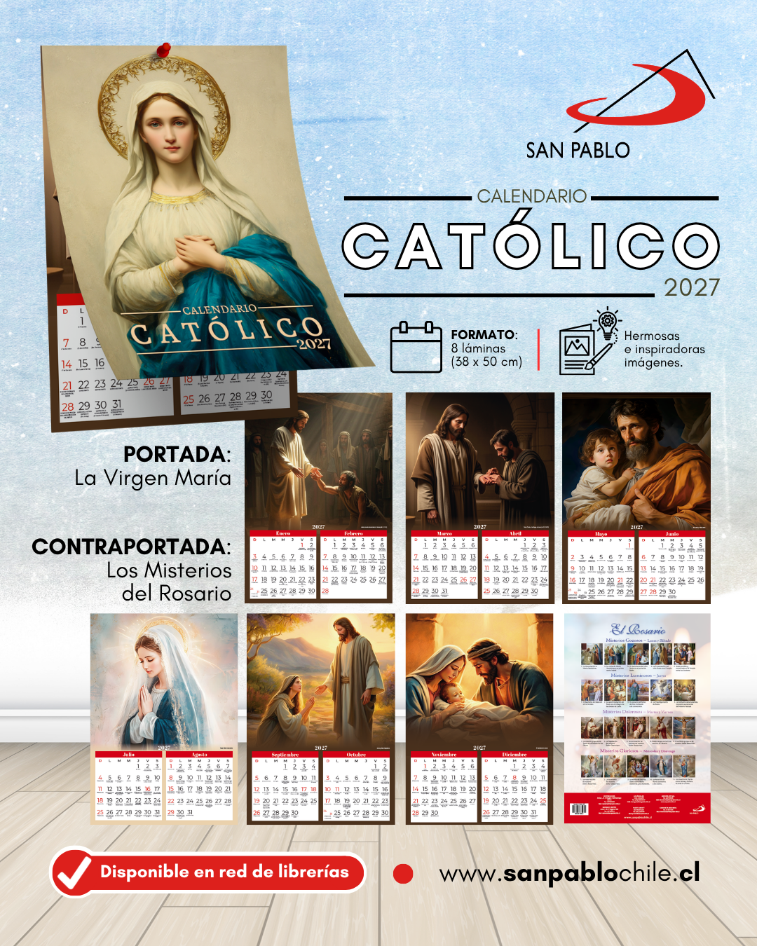 Calendario Católico 2027 - Portada Virgen Maria