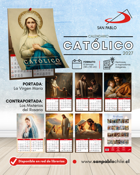 Calendario Católico 2027 - Portada Virgen Maria