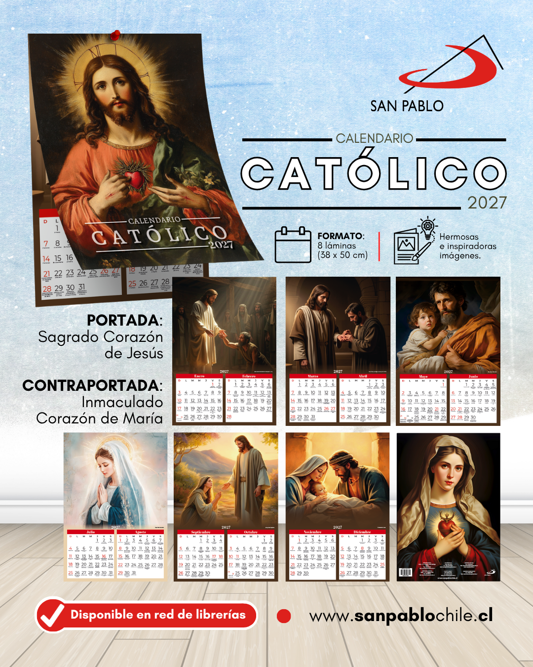 Calendario Católico 2027 - Portada Sagrado Corazón