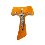 Cruz Tau Madera con Cristo 12 cms.