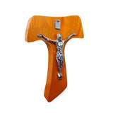 Cruz Tau Madera con Cristo 12 cms.