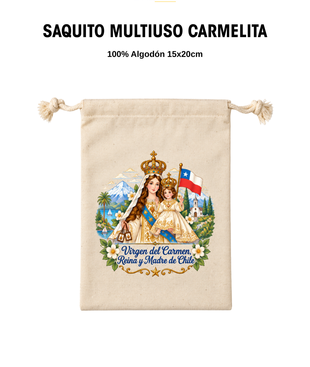 Saquito Multiuso de la  Virgen del Carmen - 100 años de su coronación