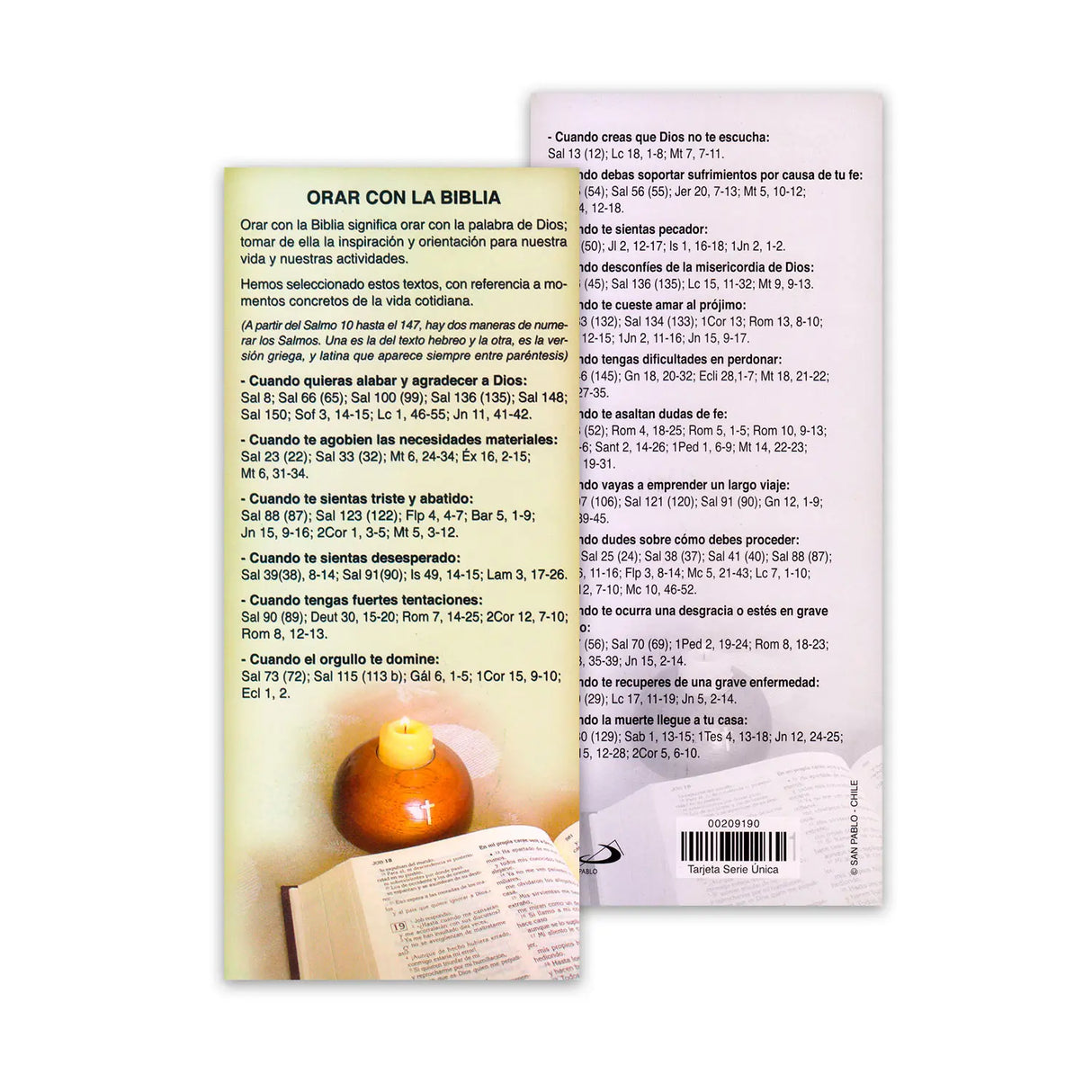 Tarjeta Orar con la Biblia 10 unidades