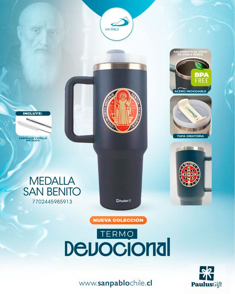 Termo Acero 1.18L - Medalla San Benito