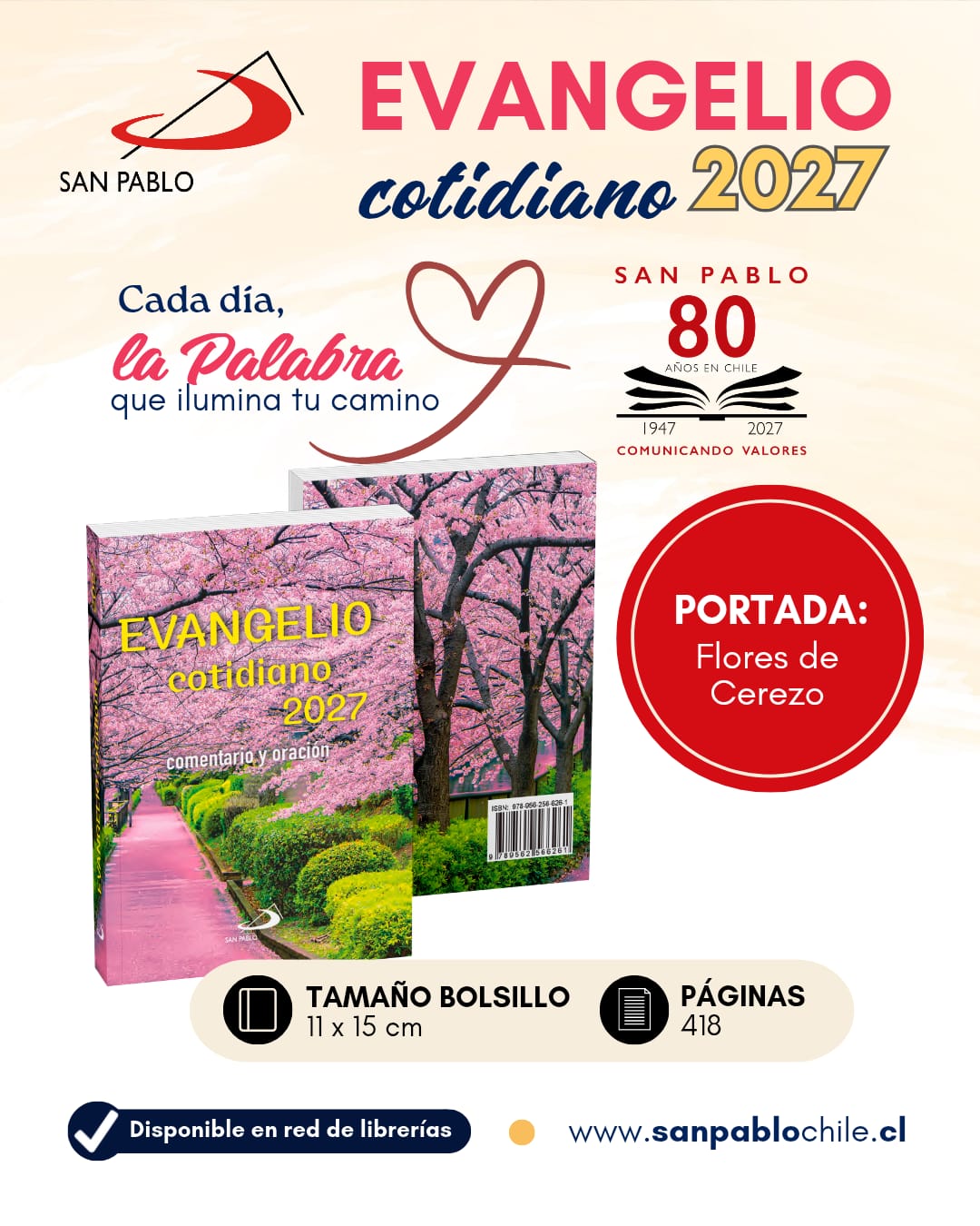 Evangelio Cotidiano 2027 - PORTADA FLORES - Letra Normal