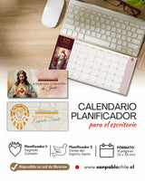 Calendario Planificador Sagrado Corazón 2027 (Para Escritorio)
